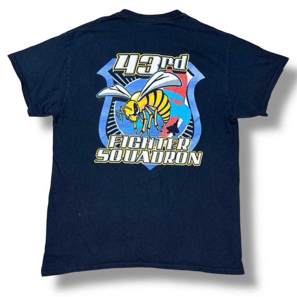 43rd Fighter Squadron Military T-Shirt Black Aviation Graphic Vintage Sz S Y2K